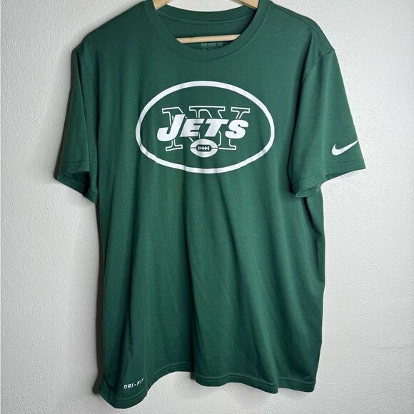 New York jets Nike dri-fit short sleeve t shirt men’s size large green - Picture 1 of 9